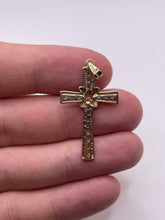 Load image into Gallery viewer, 9ct gold diamond cross pendant
