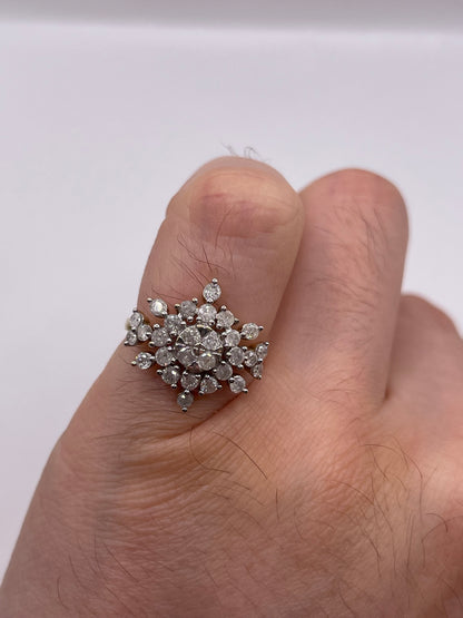 9ct gold diamond cluster ring
