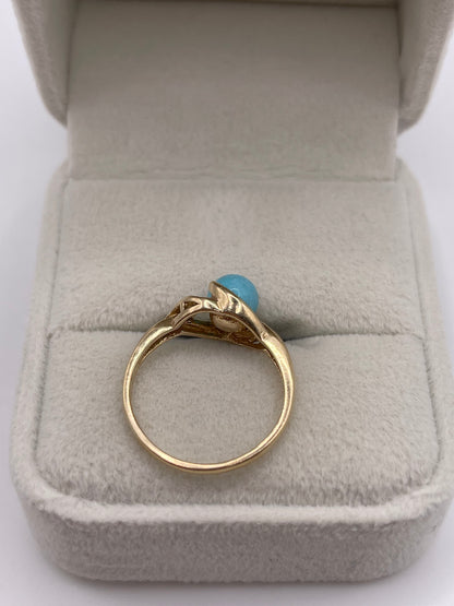 9ct gold turquoise ring