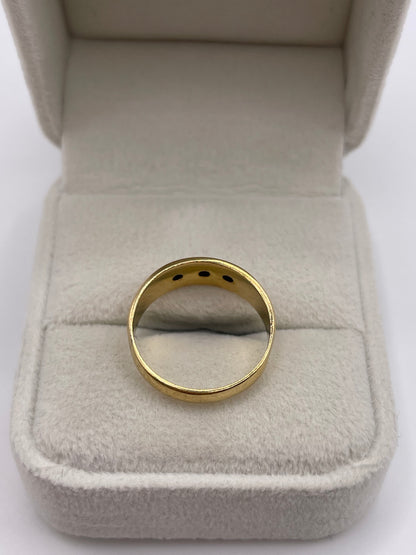 18ct gold ruby and diamond gypsy ring
