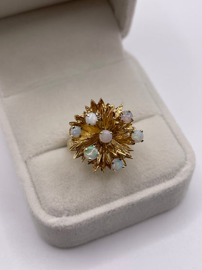 14ct gold opal cluster ring