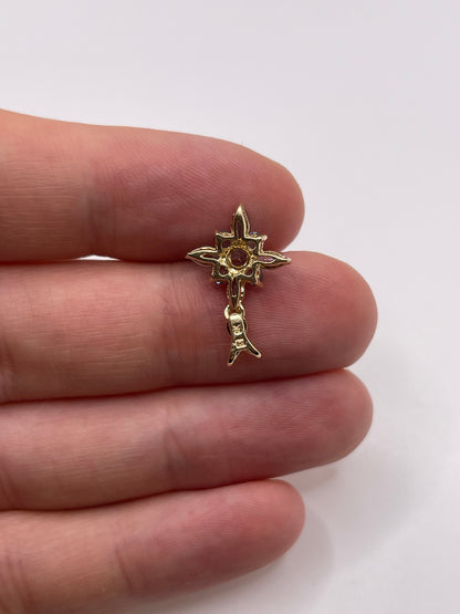 9ct gold tanzanite cluster pendant