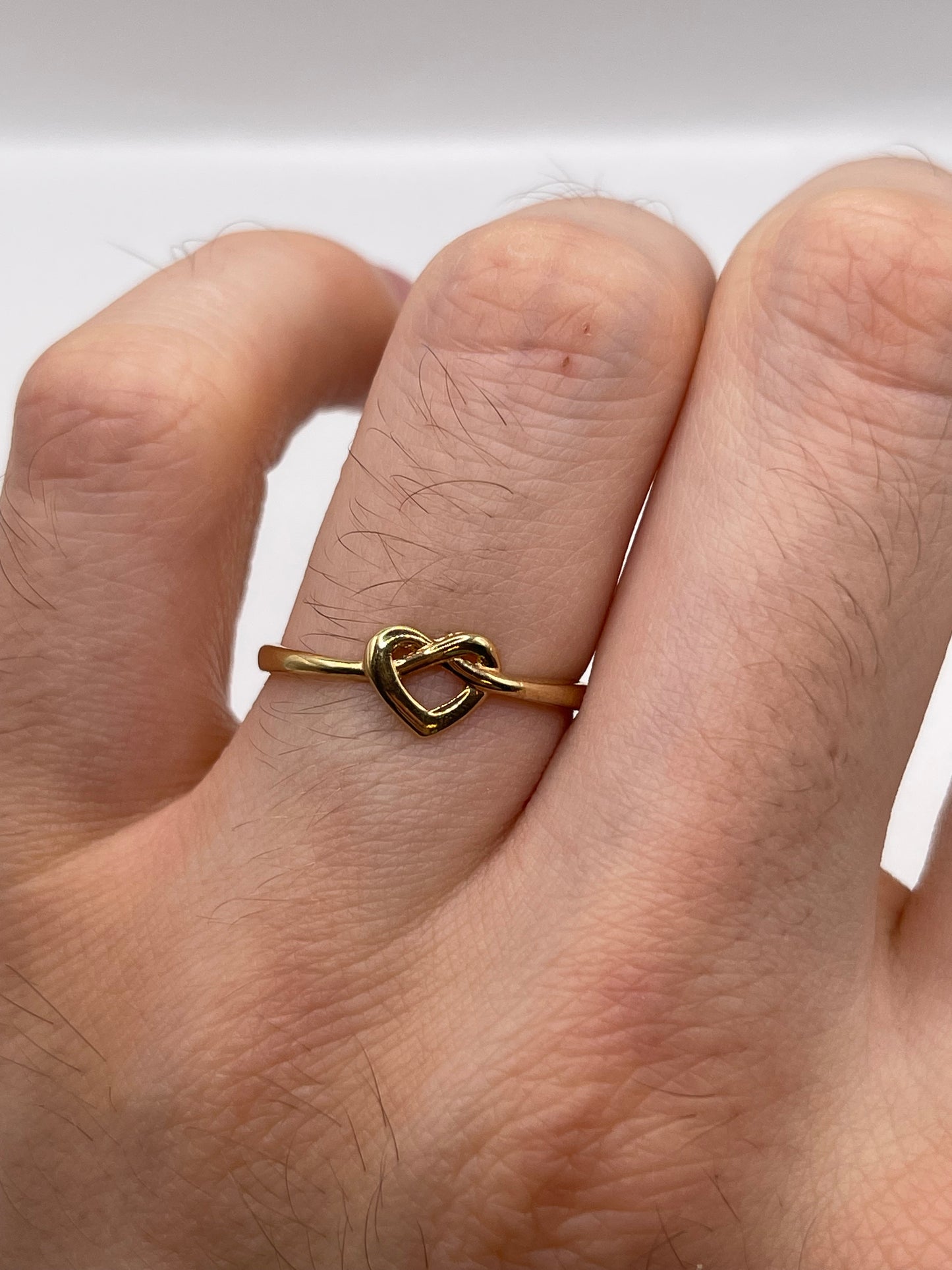 9ct gold heart knot ring