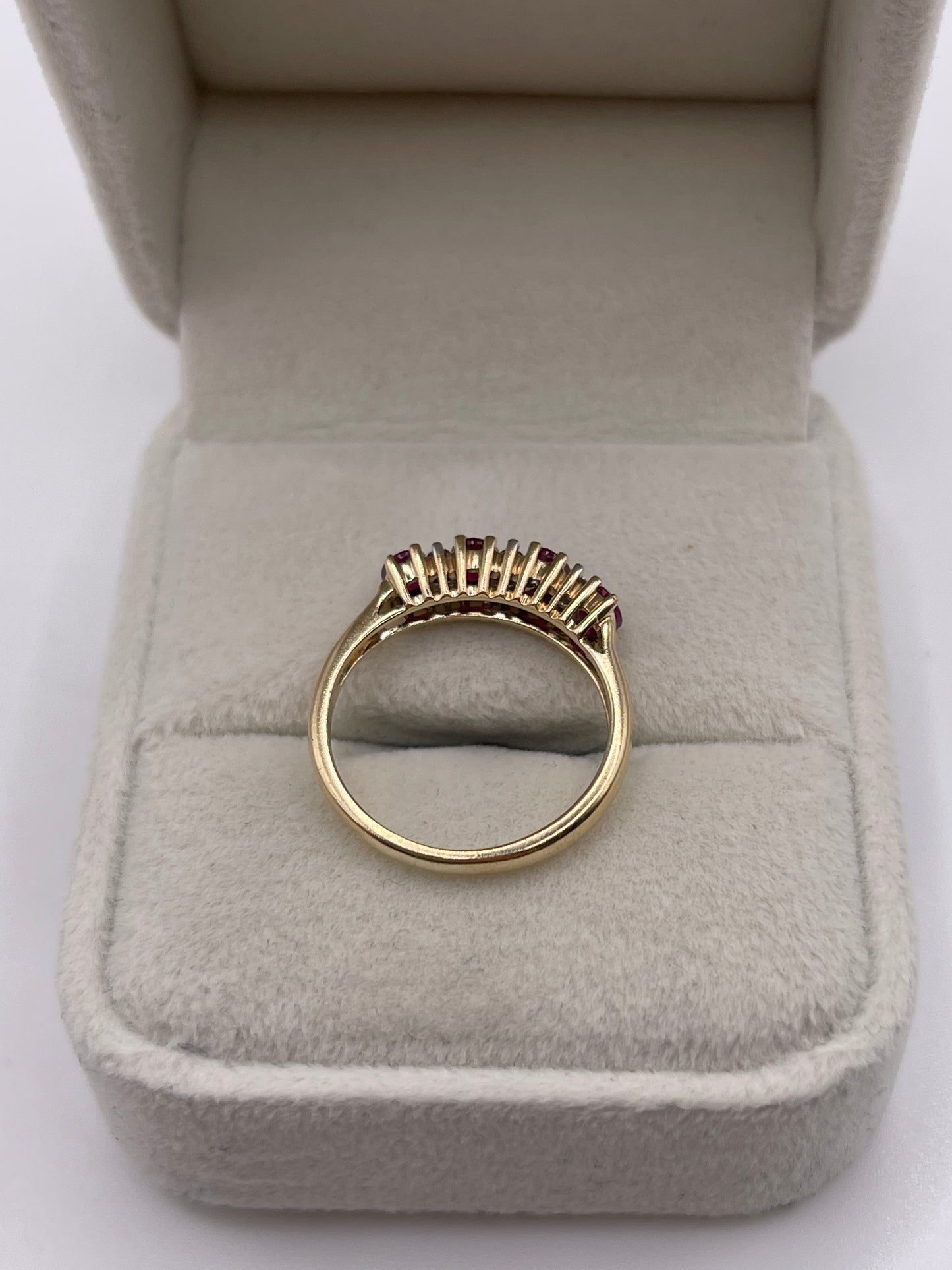 9ct gold ruby and diamond ring