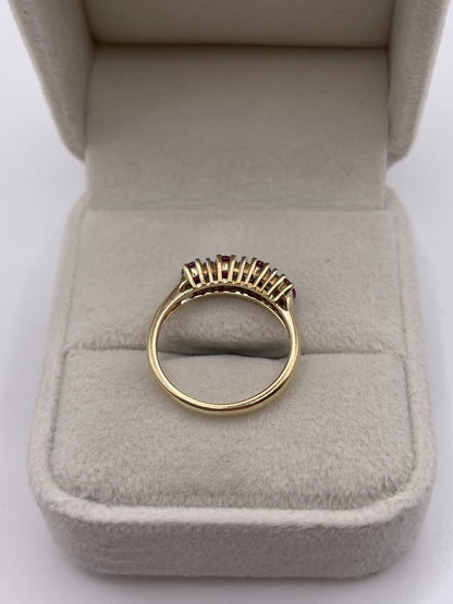 9ct gold ruby and diamond ring