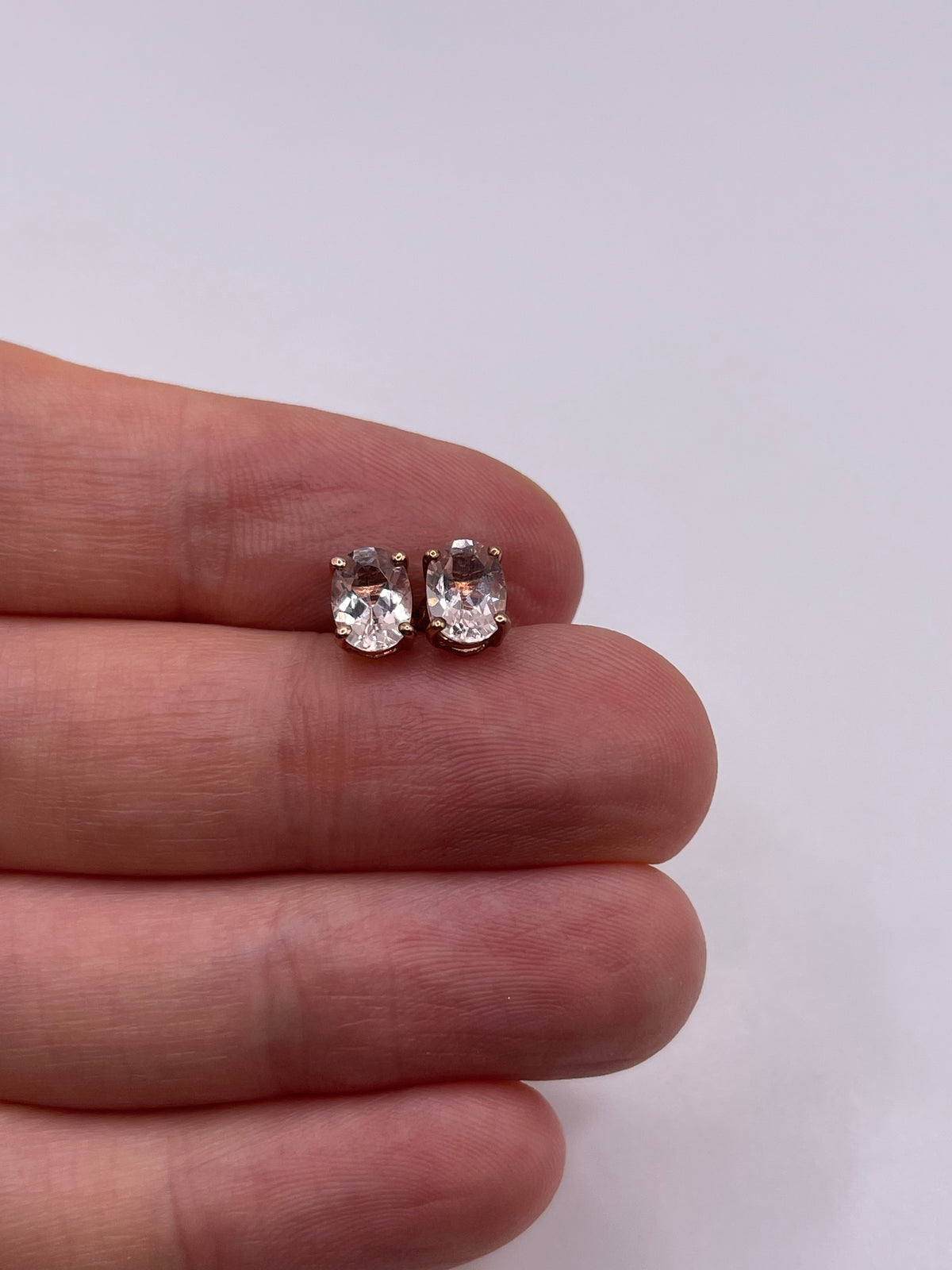 9ct rose gold morganite earrings