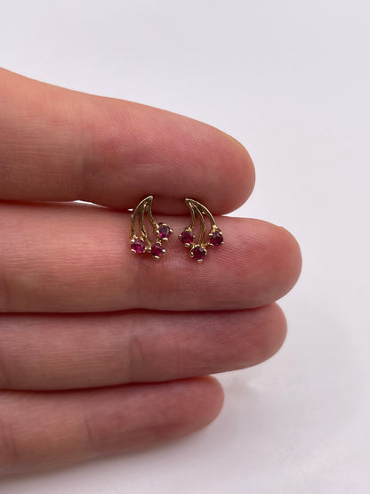 9ct gold ruby earrings