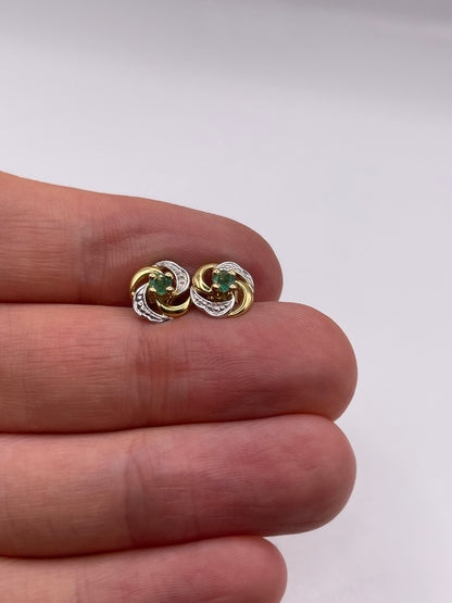 9ct gold emerald earrings