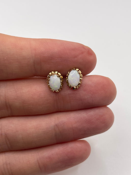 9ct gold opal earrings
