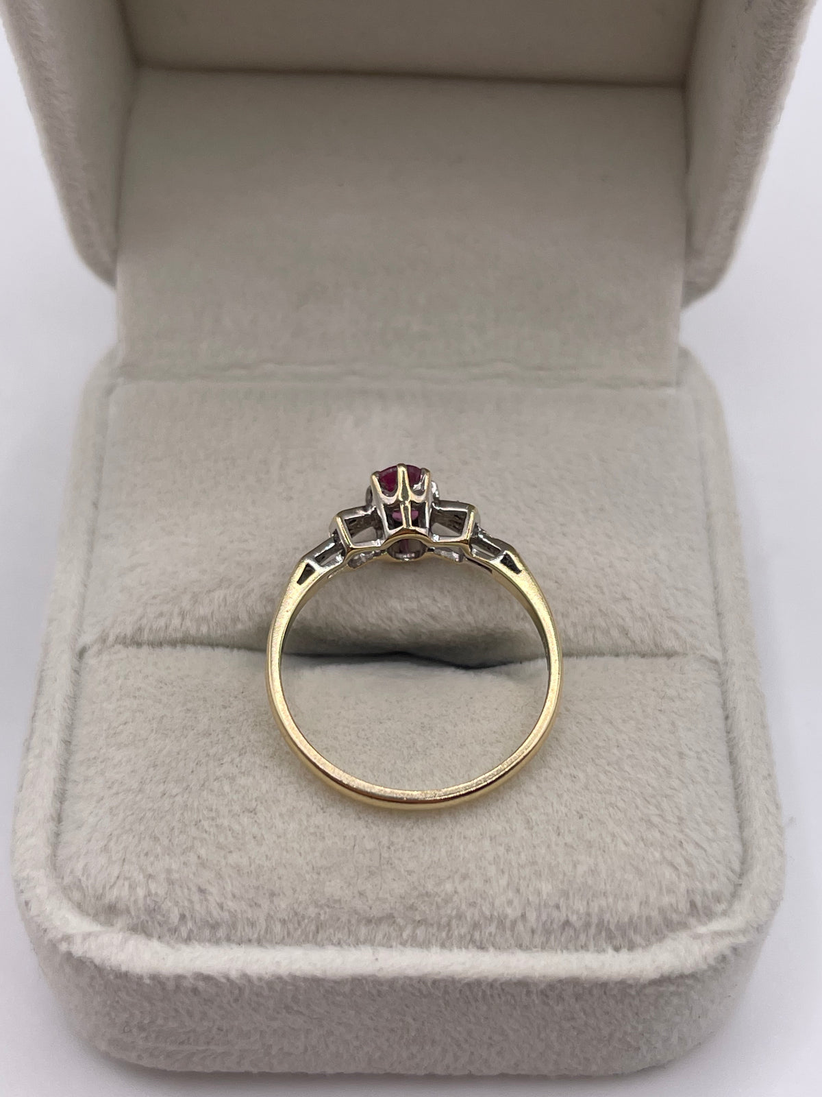9ct gold ruby and diamond ring