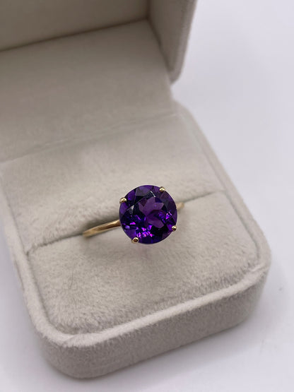 9ct gold amethyst ring