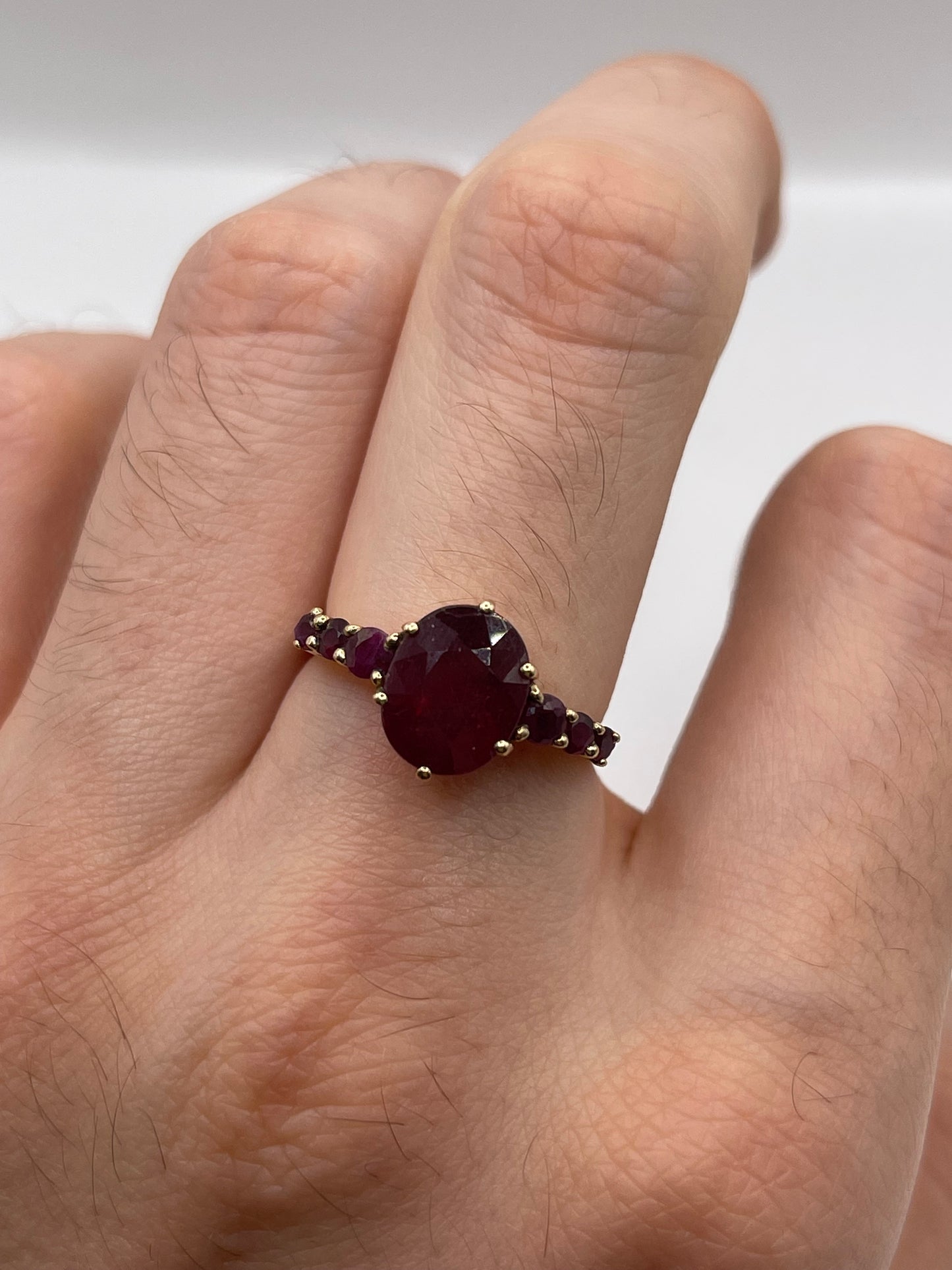 9ct gold ruby ring