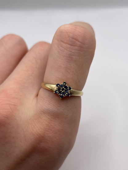 9ct gold sapphire cluster ring