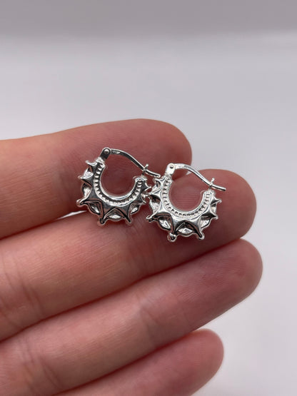 Silver creole earrings