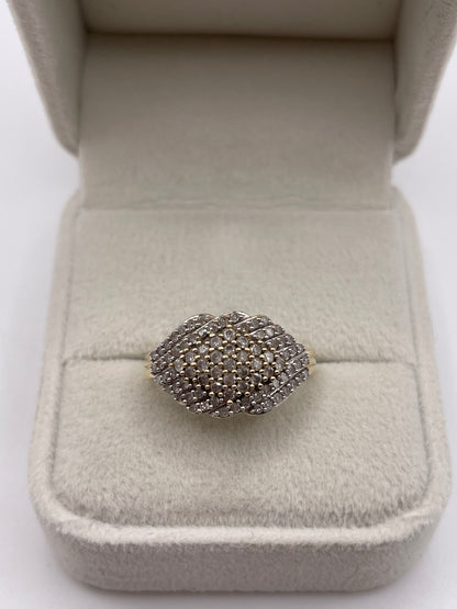 9ct gold diamond cluster ring