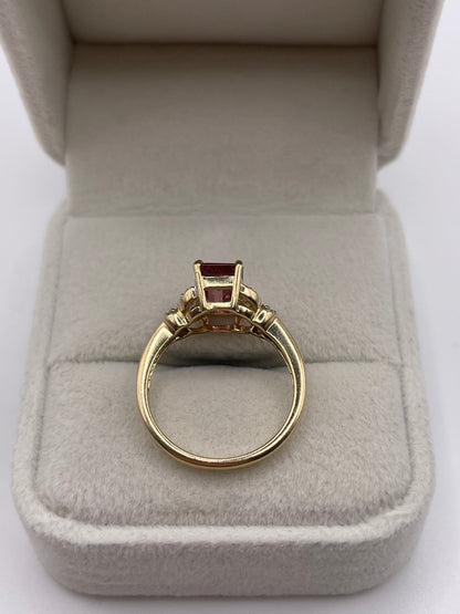 9ct gold tourmaline and diamond ring
