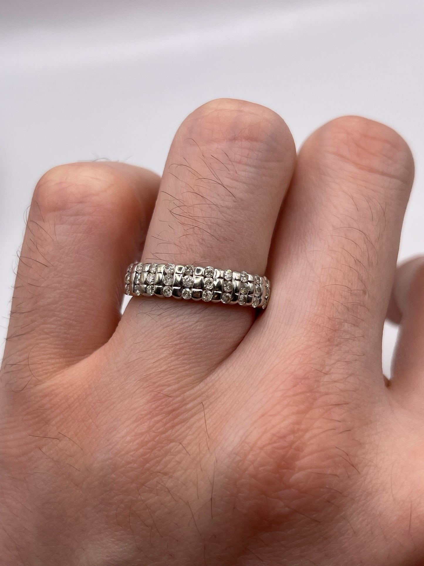 9ct white gold diamond cluster ring