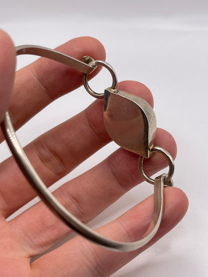 Silver blue John bangle