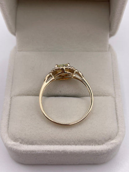 9ct gold opal and zircon ring
