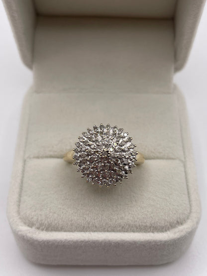 9ct gold diamond cluster ring