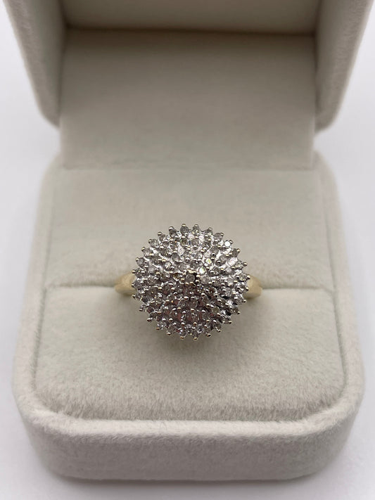 9ct gold diamond cluster ring