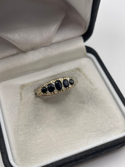 9ct gold sapphire and diamond ring