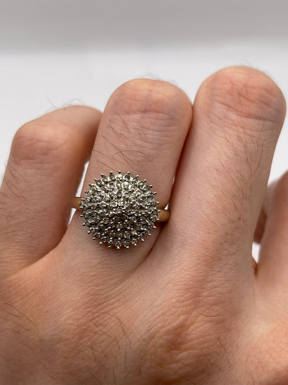9ct gold diamond cluster ring