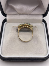 Load image into Gallery viewer, 9ct gold emerald and cz ring
