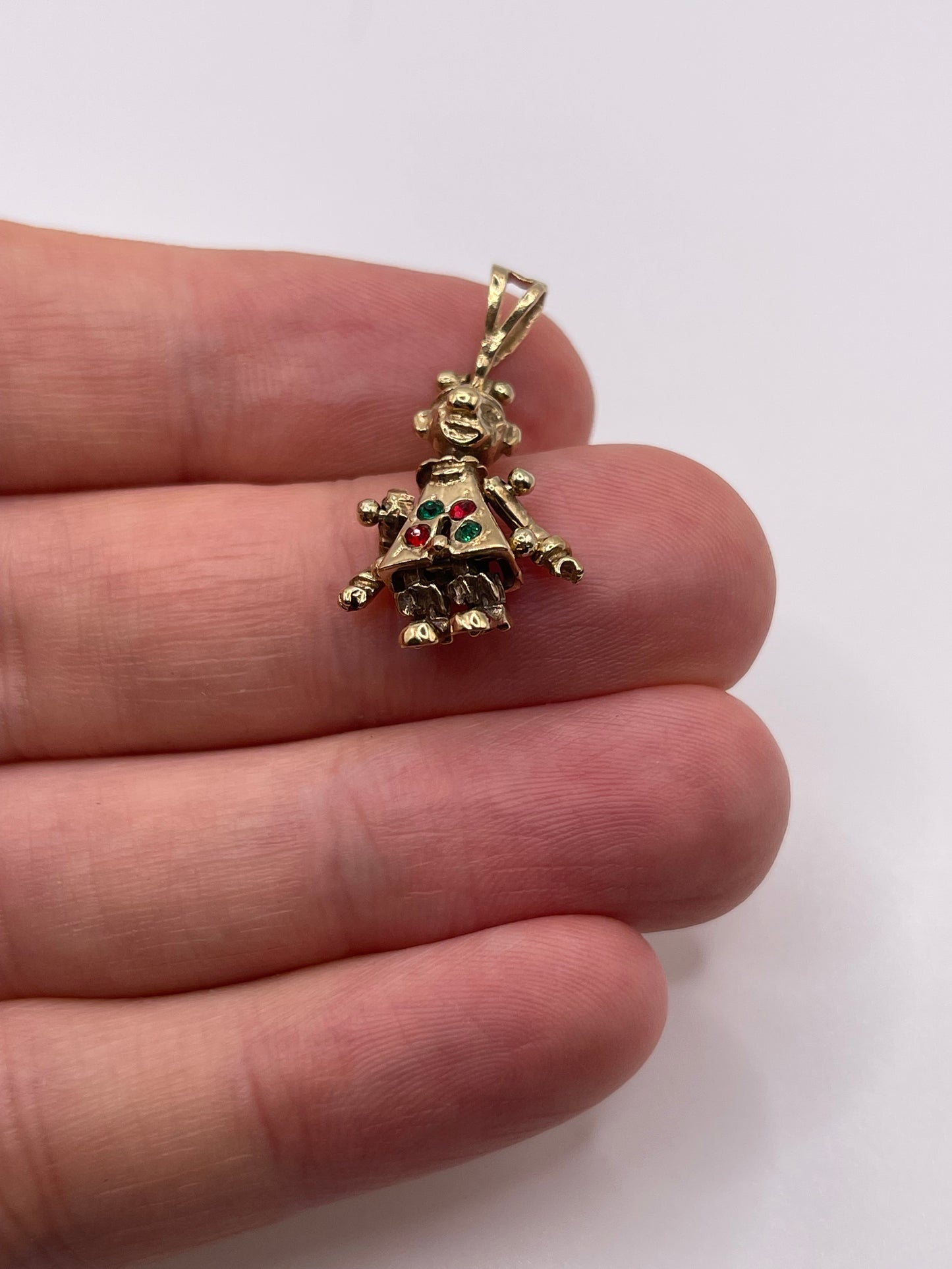 9ct gold clown pendant