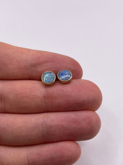9ct gold opal doublet earrings