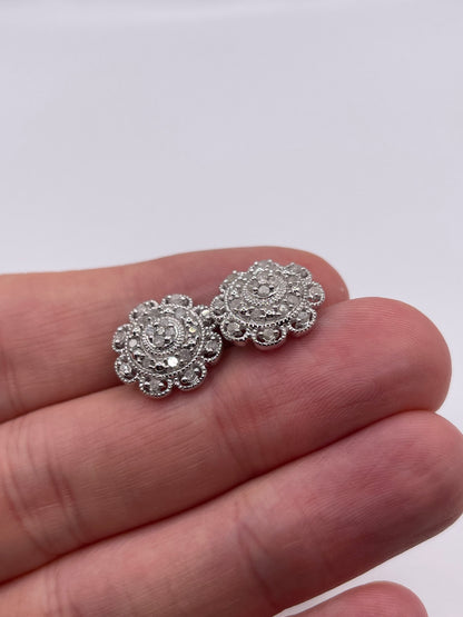 Silver diamond earrings