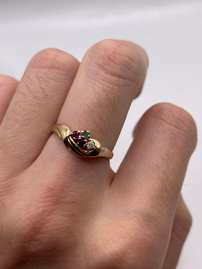 9ct gold multi gemstone ring