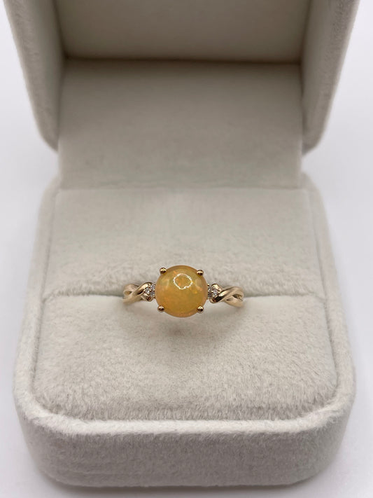 9ct gold opal and diamond ring