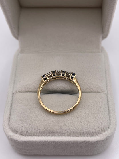 9ct gold sapphire and cz ring
