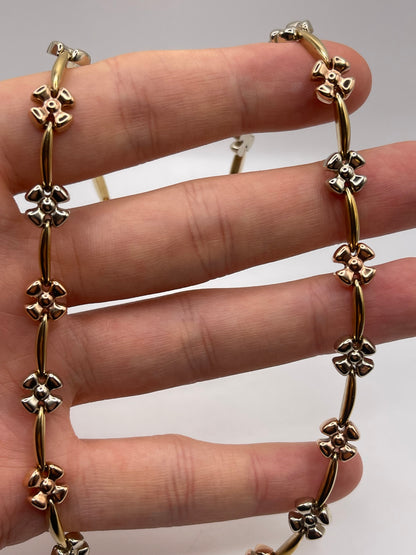 9ct tri gold necklace