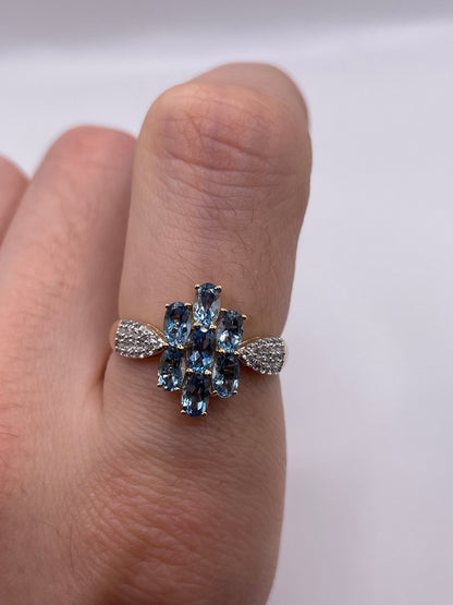 9ct gold topaz and diamond ring