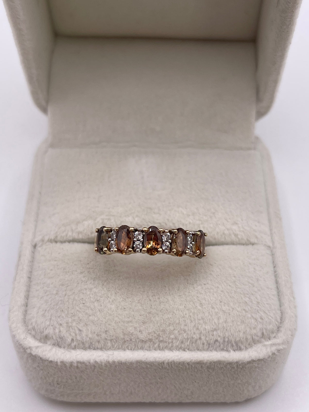 9ct gold andesine and zircon ring