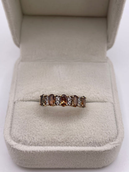 9ct gold andesine and zircon ring