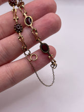 Load image into Gallery viewer, 9ct gold cabochon garnet bracelet
