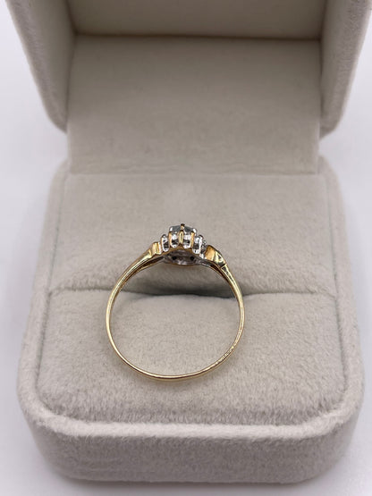 9ct gold aquamarine and diamond ring