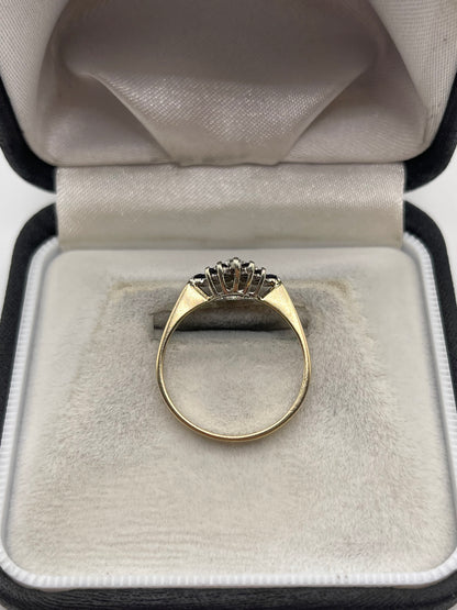 9ct gold sapphire and diamond ring