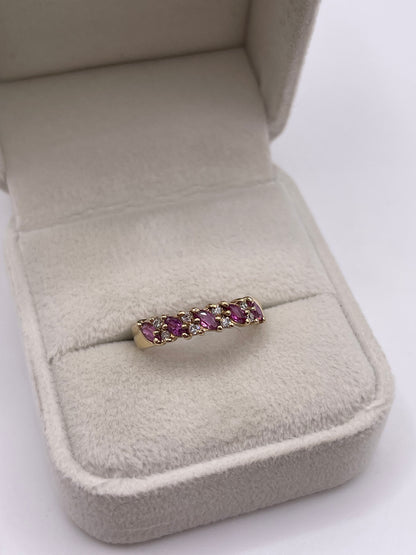 9ct gold ruby and diamond ring