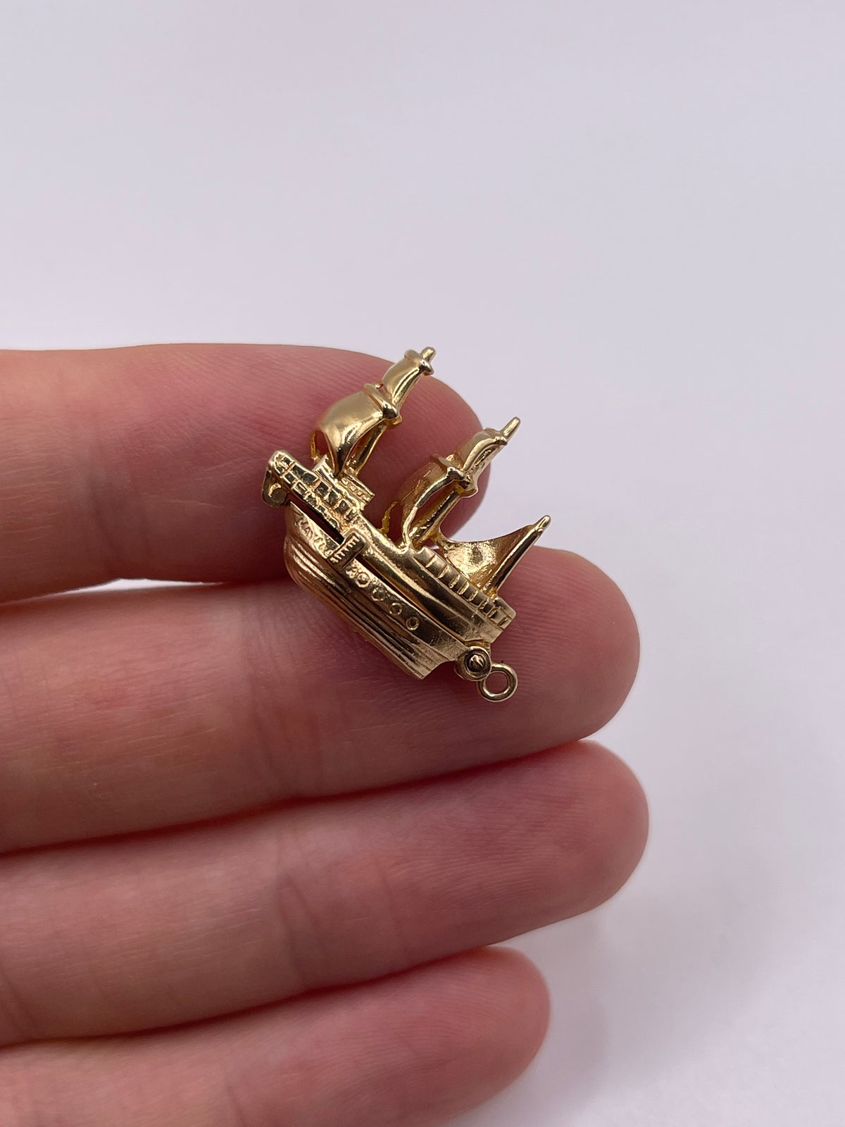 9ct gold ship charm