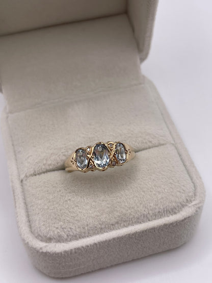 9ct gold topaz and diamond ring