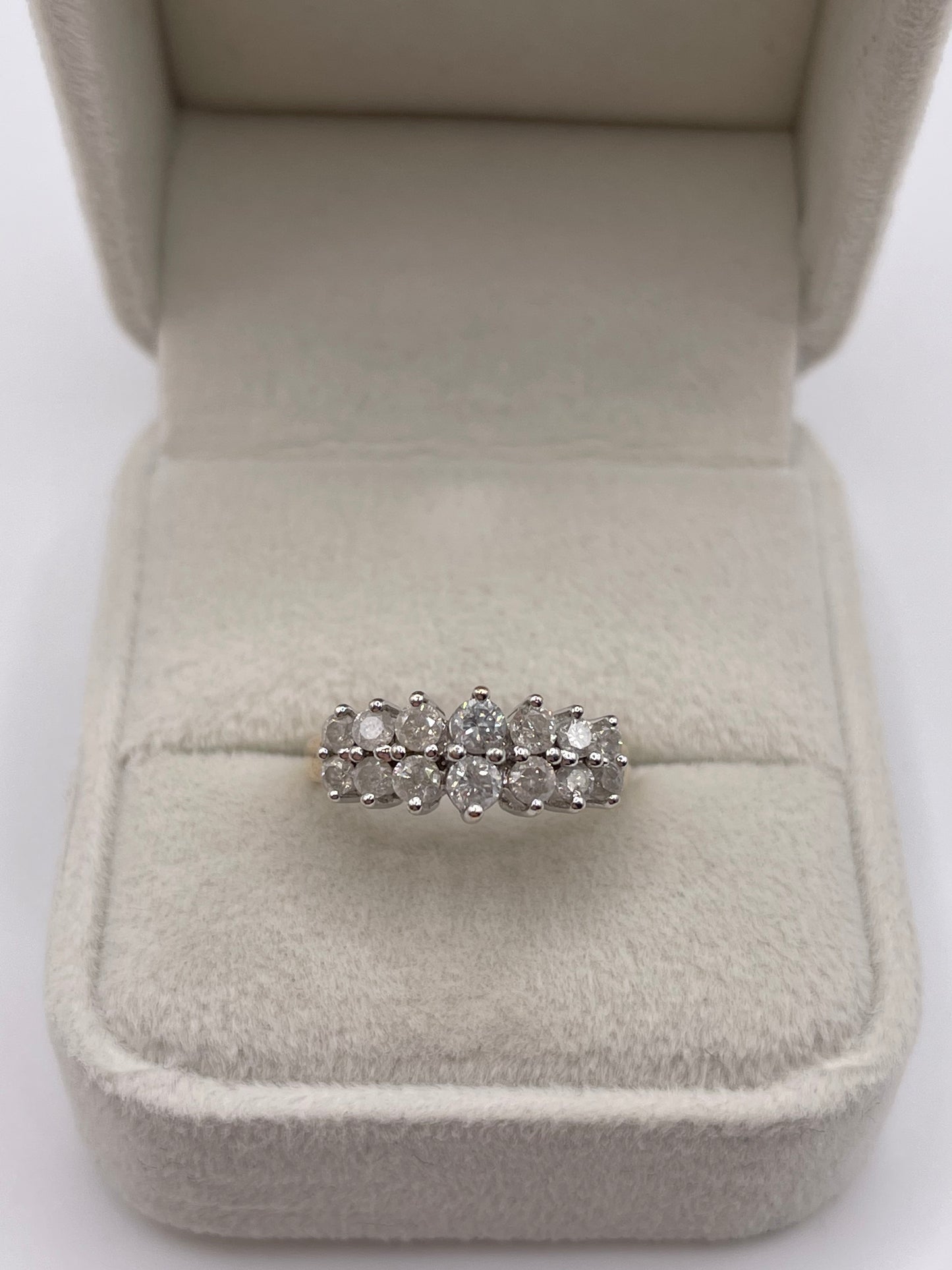 9ct gold diamond cluster ring