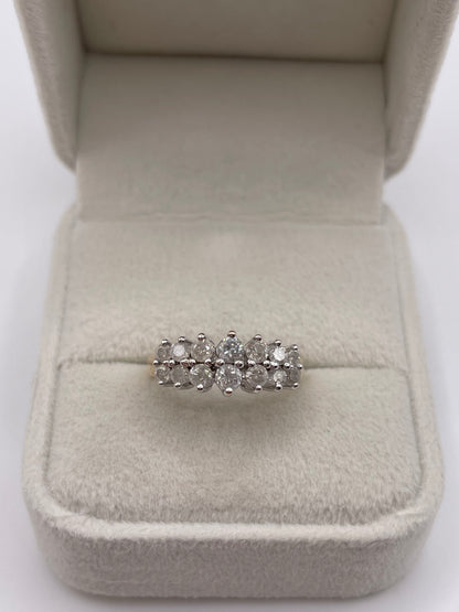 9ct gold diamond cluster ring