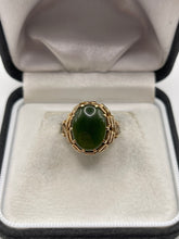 Load image into Gallery viewer, 9ct gold jade ring
