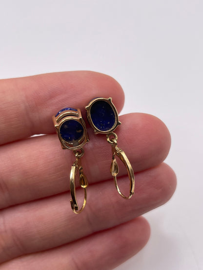 9ct gold lapis lazuli earrings