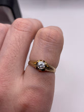 Load image into Gallery viewer, 9ct gold cz gypsy ring
