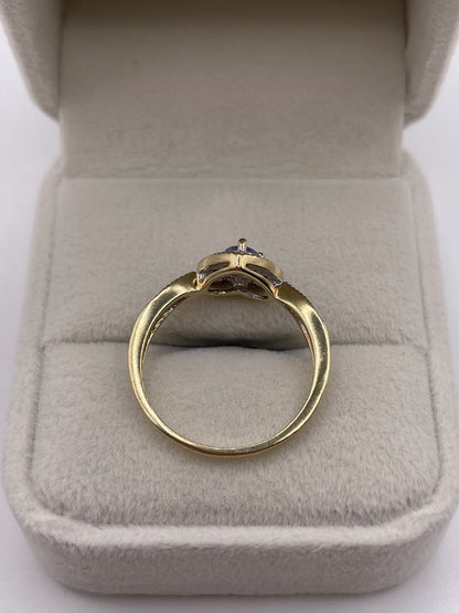 9ct gold tanzanite and diamond ring